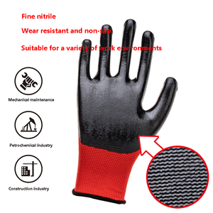 Guantes de Seguridad Unisex de PU con Resistencia al Agua, Color Rojo y Negro, para Trabajo - Product Image 5