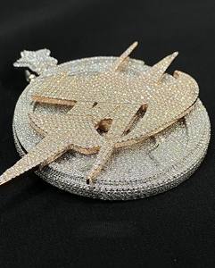 Joyería de Moda, Lujoso Colgante Personalizado con Nombre y Letra, Moissanita VVS, Plata 925, Chapado en Oro de 18K, Colgante Hip Hop Certificado - Product Image 5