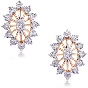ZAWO HOUSE Pendientes de diamantes Mossinate VVS1 dorados para mujer, corte brillante redondo, joyería clásica para boda - Product Image 4
