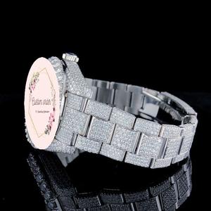 Vente en gros de bijoux tendance hip hop en diamant VVS montres pour hommes en moissanite montres-bracelets en moissanite mécaniques bling-bling complet - Product Image 5
