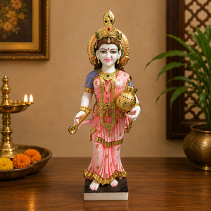 Marble Standing Annapurna Statue | Handcrafted White Marble Annapurna Devi Murti | Goddess Idol | MALIYAS India - Product Image 1