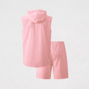 Conjunto de Dos Piezas de Sudadera con Capucha y Pantalones Cortos Cómodos, Ropa Informal Relajada para un Estilo Moderno - Product Image 3