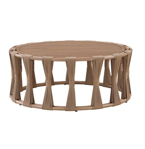 Table basse en corde pour l'intérieur et l'extérieur avec structure métallique et corde tressée durable pour ensemble de meubles de patio - Product Image 1