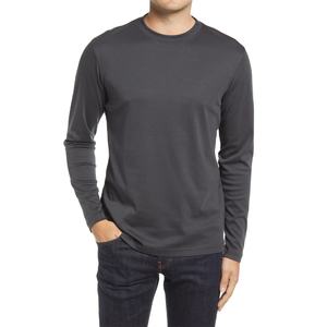 Vente en gros logo personnalisé T-shirt de gym à manches longues pour hommes pull de jogging athlétique avec design blanc vêtements de fitness avec coupe au cou - Product Image 1