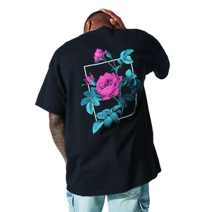 T-shirts décontractés pour hommes 100% coton respirant et léger coupe ample col rond imprimé vêtements de sport d'été en gros - Product Image 4
