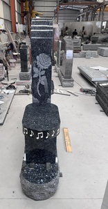 Nuevo Diseño <span class=keywords><strong>de</strong></span> Lápida Estilo Americano con Flor Tallada en Granito Azul Perla <span class=keywords><strong>para</strong></span> <span class=keywords><strong>Cementerio</strong></span> y Memorial - Product Image 3