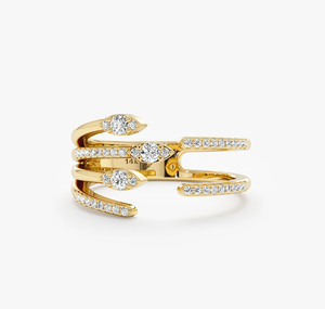 Anillo Apilable de Diamante de Laboratorio Chapado en Oro con Certificación IGI, Corte Brillante Redondo, para Mujer - Regalo de Compromiso, Boda y Aniversario - Product Image 1