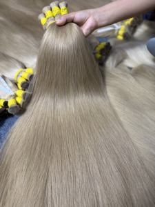 Precio de Fábrica, Cabello Humano Real al Por Mayor, Liso Natural, Color Castaño Claro, Extensiones de Cabello Humano Vietnamita 100% con Cutícula Completa - Product Image 4