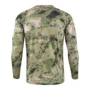 เสื้อเชิ้ตแขนยาวลายพรางสำหรับผู้ชาย แห้งเร็ว ทรงเข้ารูป คอกลม แขนยาวเต็มตัว เสื้อลำลองสำหรับกิจกรรมกลางแจ้ง เสื้อยุทธวิธีสำหรับการล่าสัตว์ - Product Image 2