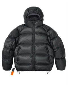 Veste d'hiver pour homme en duvet noir, à capuche, coupe-vent, décontractée, épaisse, coupe régulière, avec fermeture éclair et poches latérales - Product Image 1