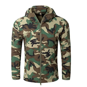 Chaqueta Táctica de Verano Ligera, Reversible, con Capucha, de Lona Suave, Camuflaje, Impermeable, con Cremallera, Forro Polar Cálido, Estampada - Product Image 2