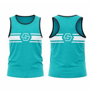 Camiseta Deportiva sin Mangas Personalizada al por Mayor para Hombre, Chaleco Transpirable 100% Poliéster para Correr y Hacer Ejercicio - Product Image 4