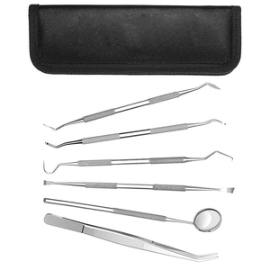 Kit d'examen dentaire professionnel 6 pièces en acier inoxydable certifié CE A+ pour le nettoyage des dents, le remplissage et la construction de bridges osseux - Product Image 3