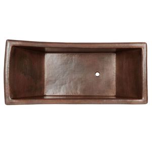 Elegant Rustic Freestanding Copper Bathtub Luxury Vintage Soaking Tub High Back Curved <b>Edges</b> Oval Shape Eco-Friendly. - Product Image 3