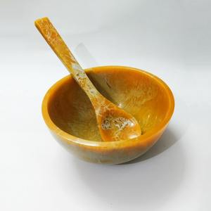 Eco-Friendly Polished Handmade Fantasy Fruitful Epoxy Resin Agate Bowl with Salad Server and Magnesia Party Decoration - Product Image 3