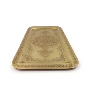 Plateau en laiton de conception moderne, artisanat métallique, décoration de table pour fêtes et mariages, organisateur de rangement pour chocolats, décoration de table à domicile - Product Image 6