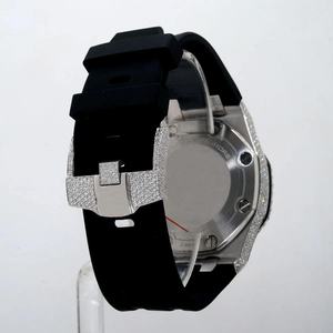 Reloj de Pulsera de Lujo para Hombre con Correa de Goma, Automático, con Moissanita de Alta Calidad, Certificado por Diamond Tester Pass, Estilo Hip Hop - Product Image 5