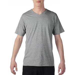 T-shirt vierge unisexe à col en V, coupe ajustée, léger (150g), doux, nouveau design, impression personnalisée, vente en gros - Product Image 2