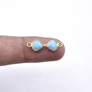 จี้รูปหัวใจสีฟ้าคราม |   ตัวเชื่อมอัญมณีทำมือ - Product Image 2