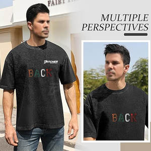 Camiseta Casual Cómoda para Hombre, Lavado Ácido, Tela de Algodón Suave, Estilo Moderno y Relajado para el Día a Día - Product Image 2