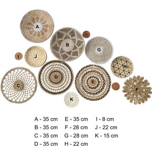 Ensemble de 13 paniers muraux bohèmes tendance, tressés à la main en jonc de mer, pour une décoration élégante de la maison et une idée cadeau d'anniversaire - Product Image 2
