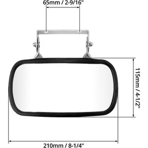 Specchio Convesso Rettangolare con Staffa a U per Porta, in Acciaio Inossidabile, per Trattori, Carrelli Elevatori, Camion - Product Image 2