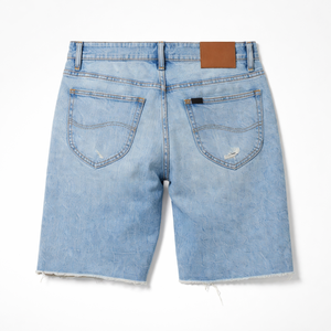 Shorts de Mezclilla para Hombre, Estilo Hip Hop, Casual, Rectos, Transpirables, Ecológicos, de Algodón, Color Azul Cielo, Desgastados, Calidad Premium - Product Image 3