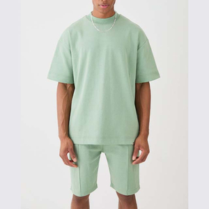 Conjunto Deportivo Casual de Verano en Varios Colores, Lavado Ácido, Dos Piezas, Impresión Digital, Transpirable, Poliéster/Algodón, Camiseta Corta - Product Image 4
