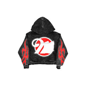 Conjunto Deportivo de Invierno para Hombre 2025, Talla Grande Personalizada, Lavado Ácido, Sudadera con Capucha Estampada en Serigrafía DTG, Técnica de Pedrería, Color Sólido - Product Image 4