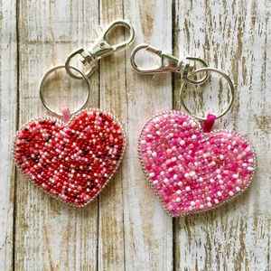 Luxury Handmade Embroidery Seed Beaded Keychain Lightweight Keyring Charm For Keys <b>Bag</b> Gifting Ethnic Key Holder Statement Piece - Product Image 3