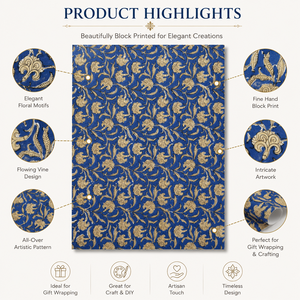 Papel de Regalo Decorativo con Estampado Floral Hecho a Mano, Papel para Envolver Regalos con Diseño de Enredaderas para Manualidades - Product Image 5