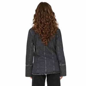 Custom High Quality Spring Autumn Causal <b>Long</b> <b>Sleeve</b> Denim Shirt Button Decoration Women's T-shirt - Product Image 2