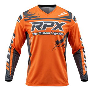 เสื้อเจอร์ซีย์มอเตอร์ครอส RPX แบบสั่งพิมพ์ลายแบบ Sublimation แขนยาว สีส้มดำ แห้งเร็ว สำหรับผู้ชาย เสื้อแข่งออฟโรด เสื้อเจอร์ซีย์มอเตอร์ครอส - Product Image 4