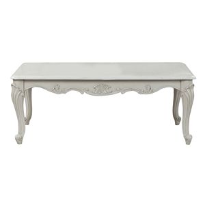 Tavolino da Caffè in Stile Tradizionale Toscano, Realizzato a Mano in Legno Resistente e Finitura Argento - Product Image 1