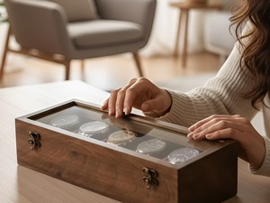 Handmade Wooden Watch Box for Men and Women-Jewelry & Timepiece Storage & <b>Display</b> <b>Case</b> - Product Image 1