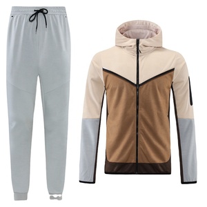 Vêtements d'entraînement personnalisés, 2 pièces, jogging confortable, sweat-shirts à fermeture éclair unis, ensembles de survêtements deux pièces pour hommes - Product Image 2