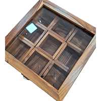 Handgemaakte ecologische houten doos voor gedroogd fruit & masala |   Traditionele houten opbergorganizer uit Uttarakhand |   Keuken cadeau decoratie