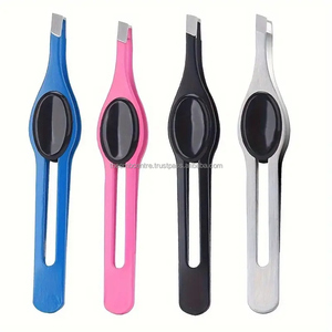 Pince à épiler professionnelle en acier inoxydable de ton or pour les femmes pointe pointue outils de maquillage de beauté incurvés pince d'épilation - Product Image 6