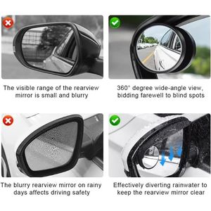 2 rétroviseurs convexes HD sans cadre pour voiture, vision grand angle 3x plus large pour angles morts, protection anti-pluie, nouveau modèle 2022 - Product Image 3