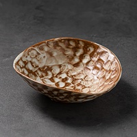 Bol en céramique artisanale émaillée marbrée, assiettes de restaurant, bol en grès réactif, vaisselle de style nordique pour restaurants et hôtels