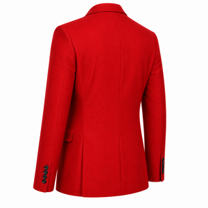 Men's <b>Red</b> Single Breasted <b>Suit</b> Jacket Notch Lapel 3 Button Business Formal Coat Regular Length Anti-Wrinkle Polyester Worsted - Product Image 6
