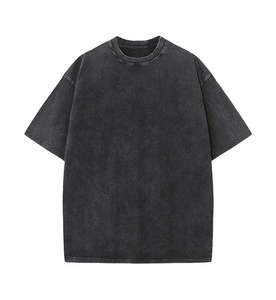 T-shirts personnalisés pour hommes pour les marques de streetwear, vente en gros de t-shirts graphiques délavés pour hommes avec des coupes amples pour les acheteurs américains - Product Image 1