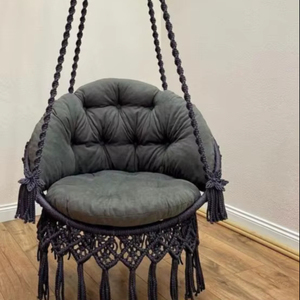 Fauteuil suspendu en macramé, chaise hamac en macramé, chaise suspendue en macramé, hamac d'intérieur en macramé - Product Image 1