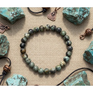 Minimalist African Turquoise Beaded <b>Bracelet</b> Handcrafted Natural Crystal for Balance and <b>Healing</b> Wholesale Fashion Accessory - Product Image 4