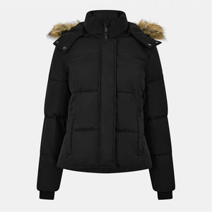 Chaqueta Acolchada con Capucha Negra Premium para Hombre, Abrigo Cálido de Invierno, Logotipo Personalizado, Venta al Por Mayor - Product Image 1