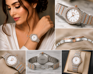 Reloj de Lujo Premium para Mujer, Caja de Acero Inoxidable, Esfera Blanca Dorada, Cristal de Zafiro, Movimiento Mecánico Vintage, Fecha Automática - Product Image 3