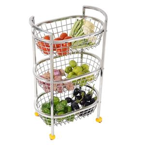 Panier de rangement en fil métallique grande capacité avec poignées en bois pour placard, 3 niveaux - Product Image 2