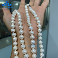 Collier de perles d'eau douce sans noyau, vente en gros d'usine, 9-10 mm, légèrement imparfaites, bijoux en perles naturelles véritables pour femmes