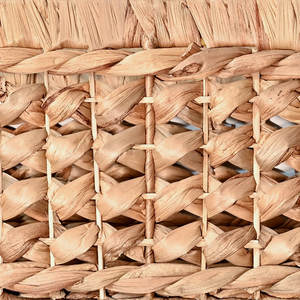 Cestas de anidación rectangulares de Jacinto tejidas a mano de cabaña Bohemia con asas Juego de 3 cestas de almacenamiento tejidas - Product Image 6