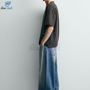 Camiseta Oversize Personalizada para Hombre, 100% Algodón, Lavado Ácido, Hombros Caídos, Corte Holgado, Estilo Urbano, Lisa - Product Image 4